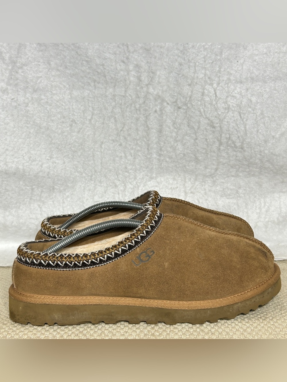 Ugg Mens Chestnut Tasman Sheepskin Slip On Mule Clog Slippers Shoes SZ US 9